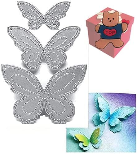 3 Stück Schmetterling Metall Stanzformen Schmetterling Party Festival Stanzschablonen für DIY Scrapbooking Fotoalbum dekorative geprägte Papier-Stanzformen für Kartenherstellung vorgestanzte Blätter von Enyolidimk