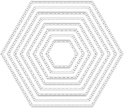 8 Stück Hexagon Hintergrund Stanzformen Metall Hexagon Stanzformen Prägeschablonen für Thanksgiving Weihnachten Grußkarte Papier Kartenherstellung Zubehör DIY Handwerk Dekoration Scrapbooking von Enyolidimk