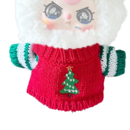 Eoixuqba 20 cm Plüschpuppenpullover, 20 cm Puppenkleidungspullover,Plüschpuppen-Anziehkleidung | Weihnachtskleidung für Stoffpuppen, süßes Puppen-Kleidungs-Outfit von Eoixuqba