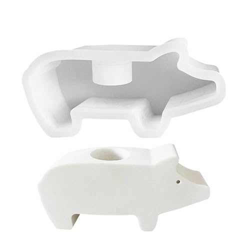 Schweinchen Kerzenständer Silikonform - 11,5 * 6 Cm Kerzenhalterform Aus Harz, 3D Silikon Gießform Kerzenhalter, Kerzenständer Silikonform Schweinchen, Schweinchen Kerzenhalter Form, von Eoixuqba