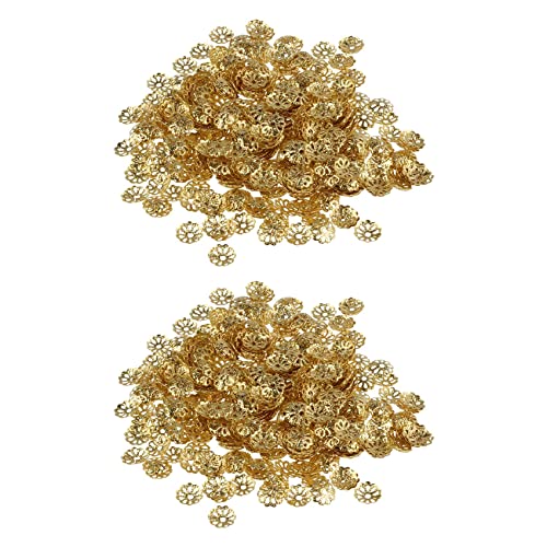 Eoslcusmvl 1000 Stück 6mm Gold Ton Perlenkappen für Schmuck Machen von Eoslcusmvl