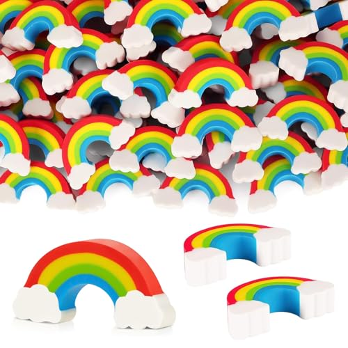 Eowppue 48pcs Regenbogen radiergummi Set - Bunte radiergummi für Kinder，Perfekt für Schule und Partys von Eowppue