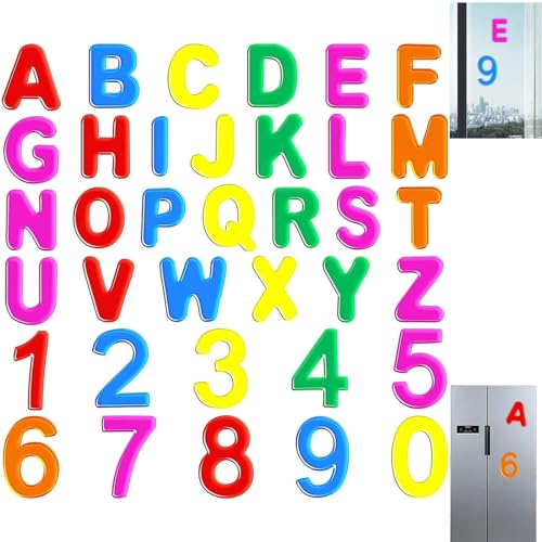 Eowppue Kinderzimmer Dekoration – Fensteraufkleber mit Buchstaben Aufkleber und Zahlen Aufkleber für spielerisches Lernen und Kreativität（A to Z, 0 to 10） von Eowppue