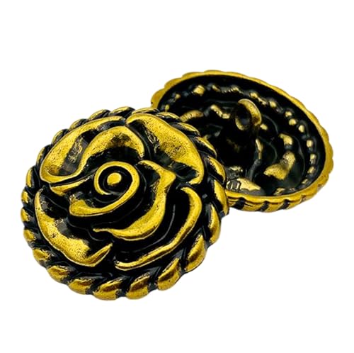 6 Stück Metall Blume Kostüm Umhang Knöpfe rund Knöpfe 18 mm / 23 mm / 25 mm (Gold, 18 mm) von Eoyajsze