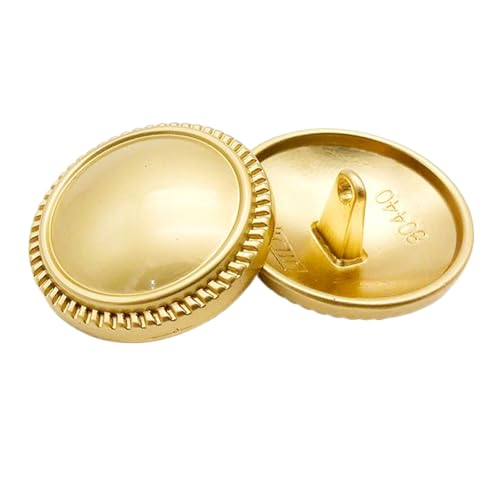 6 Stück gebogene Goldknöpfe, runde Anzugknöpfe, 15–28 mm (Gold, 20 mm) von Eoyajsze