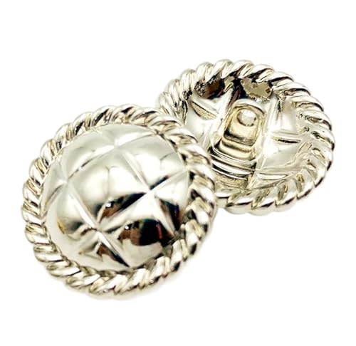 6 Stück goldene Sonnenblumen-Metallknöpfe, rund, 18 mm/20 mm/23 mm/25 mm (Silber, 18 mm) von Eoyajsze