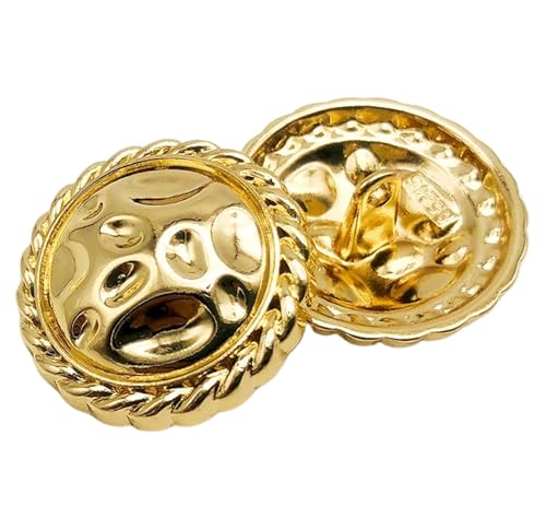 Metallknöpfe, rund, goldfarben, 18 mm/20 mm/23 mm/25 mm (Gold 2, 18 mm, 6 Stück) von Eoyajsze