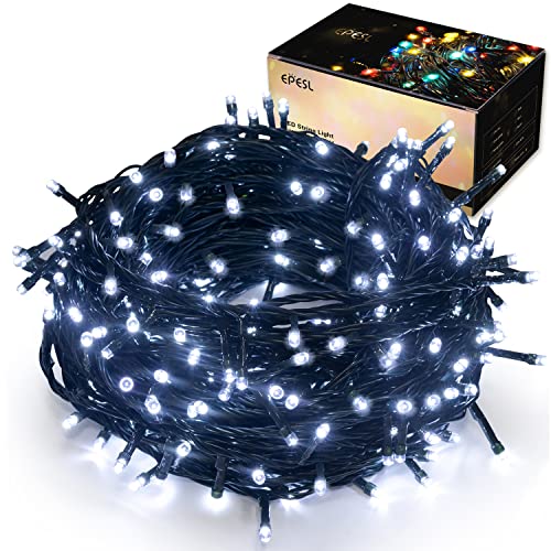 320 LEDs Lichterkette Weiß - 32M Weihnachtslicht Außen Ende zu Ende Erweiterbar Innen Speicherfunktion 8 Modi Wasserdicht Lichterkette für Party Weihnachtsbaum Weihnachtstag Hochzeit Deko - Kaltweiss von Epesl