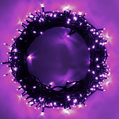 Epesl Lichterketten Lila - 15M 120 LEDs Weihnachtslicht Erweiterbar Speicherfunktion 8 Modi Innen und Außen Wasserdicht Lichterkette Dekoration für Halloween Bäume Party Garten Weihnachts - Violett von Epesl