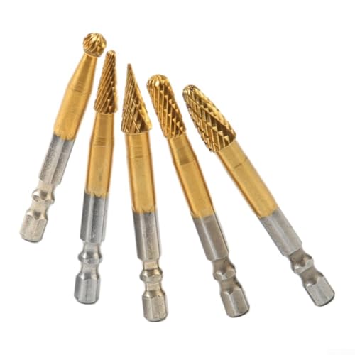 5-teiliges Fräser-Set, Hartmetall-Drehwerkzeuge, Fräser, Gravur-Bits, Rotationsschneider-Set, Drehschneider-Bit-Set mit Anwendung für Metallbearbeitungsprojekte von EpheyFIF