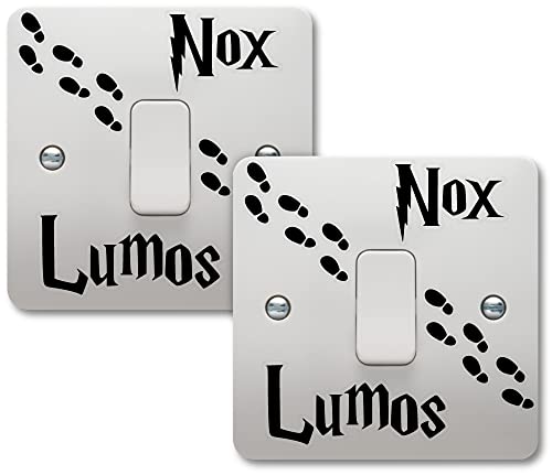 Epic Modz Lumos Nox Lichtschalter-Vinyl-Aufkleber-Set für Kinderzimmer, Lichtschalter, Wandkunst, Geschenk, 2 Stück von Epic Modz