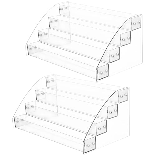 Epicover Acrylfarben-Organizer, 4-stöckig, transparenter Nagellack-Aufbewahrungsständer, Flaschenhalter, ätherisches Öl, Präsentationsständer für Kunstbedarf, Make-up-Organisation, 31 x 18 x 14 cm, 2 von Epicover