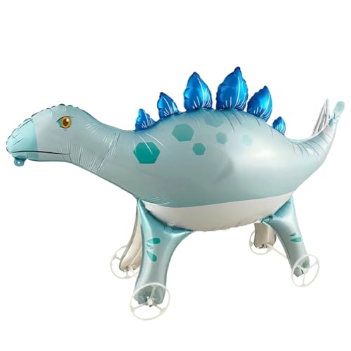 3D Dinosaurier Folienballon Stehend mit Rädern, Walking Tiere Luftballons Stehend für Kinder Geburtstag Party Deko, Geschenk Mitgebsel Mädchen Junge, 1 Stück Stegosaurus von Epokus