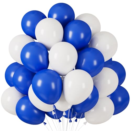 60 Stück Luftballons Blau Weiß, Helium Ballons Matt Blaue, Weiss Blau Latex Ballons, 12 Zoll Blaue Partyballon fur Jungen Kinder Geburtstag Hochzeit Baby Shower Babydusche Feste Babyparty Verlobung von Epokus