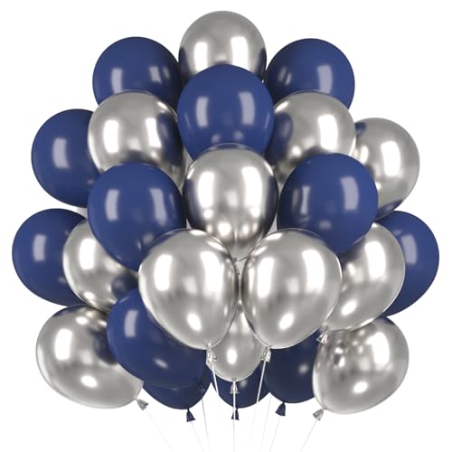 60 Stück Luftballons Marineblau Silber, Helium Ballons Metallic Silber, Navy Blau Latex Ballons, 12 Zoll Partyballon fur Hochzeit Kinder Geburtstag Verlobung Neujahr Jahrestag Taufe Babyparty Dusche 60 Stück Luftballons Marineblau Silber, Helium Ballons Metallic Silber, Navy Blau Latex Ballons, 12 Zoll Partyballon fur Hochzeit Kinder Geburtstag Verlobung Neujahr Jahrestag Taufe Babyparty Dusche von Epokus