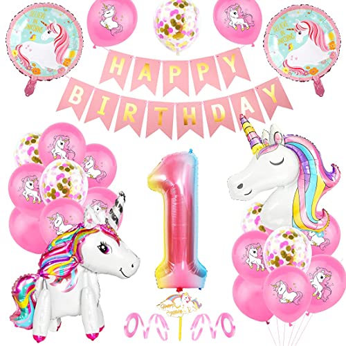 Einhorn 1 Geburtstag Deko, Luftballon 1. Geburtstag Rosa, 1 Ballon Einhorn Deko, Geburtstagsdeko Mädchen 1 Jahr, 1.Geburtstagsdeko Einhorn, 1.Geburtstagsdeko Mädchen, Ballon 1. Geburtstag von Epokus