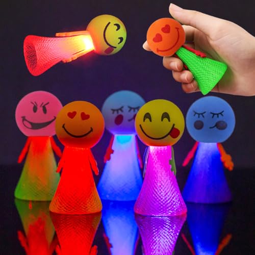 12PC LED Feder Leucht Springendes Spielzeug, LED Leuchtspielzeug Kinder, mitgebsel kindergeburtstag, LED Jumping Emoticon Leuchtspielzeug Kinder, give aways kindergeburtstag für 3-15 Jährige von Epokus