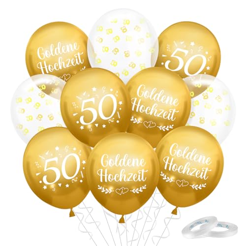 Goldene Hochzeit Luftballons Set, 50. Goldene Hochzeit Luftballons Deko von Epokus