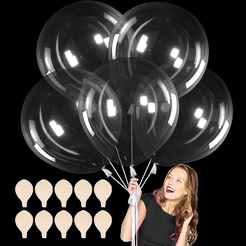 Durchsichtige Luftballons XXL,10 Stück Riesen Transparent Latex Ballon,36 Zoll Durchsichtig Helium Partyballon Dekorationen für Geburtstag Babyparties Hochzeit Valentinstag Graduierung Kommunion von Epokus