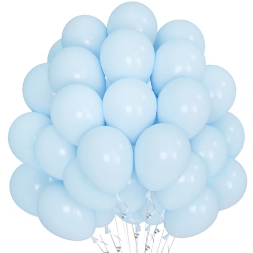 Luftballons Blau, 60 Stück 12 Zoll Macaron Blau Latex Ballons, Pastellblaue Helium Ballon Partyballon für Geburtstag Girlande Junge Babyparty Hochzeit Valentinstag Geschlecht Kommunion Party von Epokus