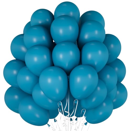 Luftballons Blau, 60 Stück 12 Zoll Matt Blau Grün Luftballons, Pfauenblau Helium Ballon, Turquoise Türkis Blaue Partyballon für Junge Geburtstag Babyparty Hochzeit Verlobung Baby Dusche Feier von Epokus