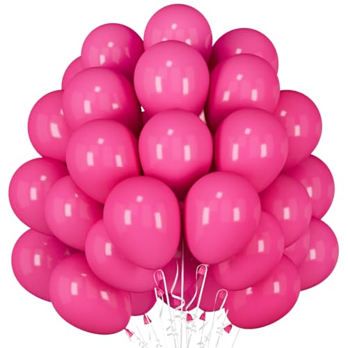 Luftballons Dunkelrosa, 60 Stück 12 Zoll Matte Dunkel Rosa Latex Ballons, Rosa Rot Helium Ballon Partyballon für Geburtstag Girlande Mädchen Babyparty Hochzeit Valentinstag Geschlecht Feier Party von Epokus