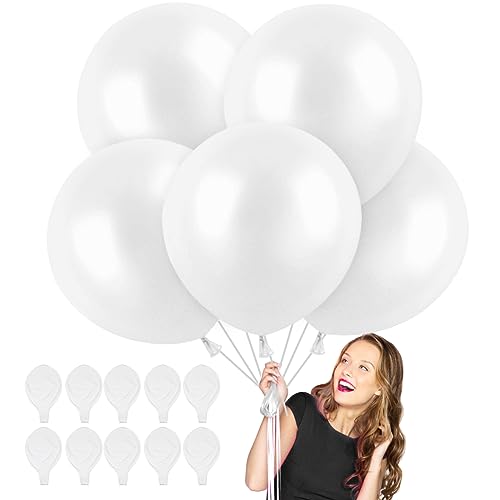 luftballons Weiß XXL,10 Stück Weisse Luftballon Riesen,36 Zoll Hochzeit Weiße Ballons,Grosse Weiße Luftballons,Weisse Ballons für Hochzeit Geburtstag Baby Dusche Party Karnevals Deko von Epokus