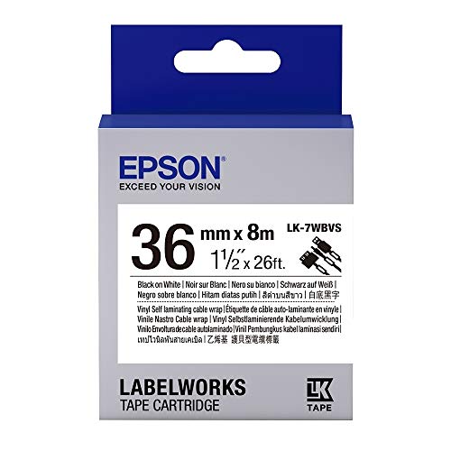 EPSON - LABELWORKS SUPPLIES S6 LK-7WBVS Tapes Vinyl Label Tape White Black 36MM 8M von Epson