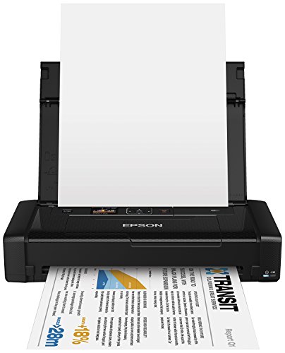 EPSON WorkForce WF-100W tragbarer mobiler DIN A4 Tintenstrahldrucker (mobiles Drucken, WiFi, WiFi Direct, USB, integrierter Akku, nur 1,6 kg Gewicht) schwarz von Epson