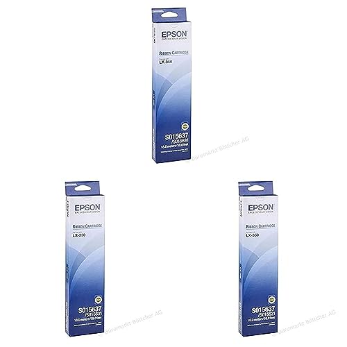 Epson 235F930 Ribbon Cartridge for LX-350/LX-300/+/+II Farbband schwarz 4.000.000 Characters 1er-Pack (Packung mit 3) von Epson