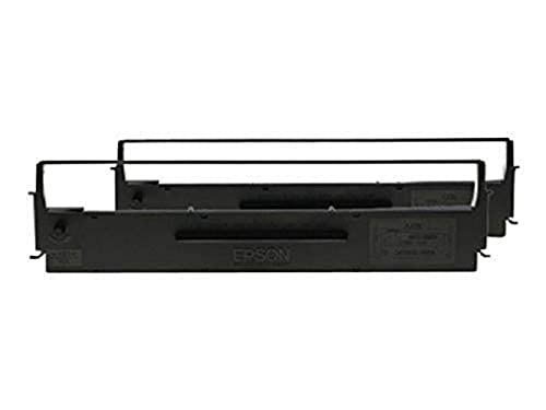 Epson 235G604 C13S015646 Fabband, Nylon passend für LQ350 2x2,5 Millionen Zeichen Doppelpack, Schwarz von Epson