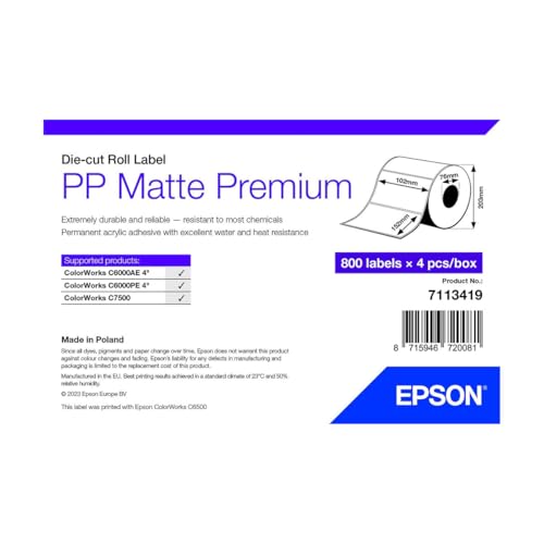 Epson 7113419 Druckerpapier, Weiß, 4 Stück von Epson