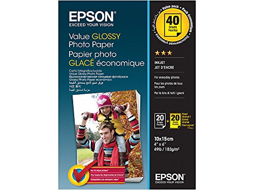 Epson C13S400044 Fotopapier, 40 Blatt, 10 x 15 cm 2644552 von Epson