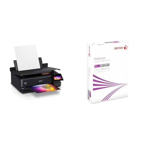 Epson EcoTank ET-8550 3-in-1 Tinten-Multifunktionsgerät & Xerox 003R90569 Performer Kopier-/Drucker-/Universalpapier, DIN A3, 80 g/m², 1 Pack a 500 Blatt, weiß von Epson