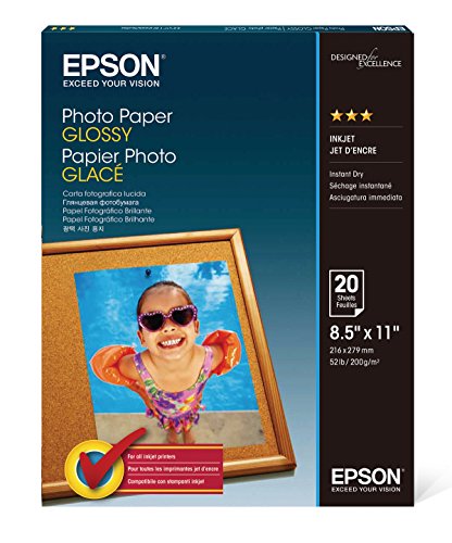 Epson Glossy Fotopapier, 21,6 x 27,9 cm, 20 Blatt pro Pack (s041141) von Epson