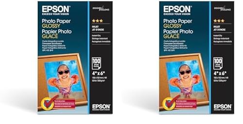 Epson Glossy Photo Paper (100 x 150 mm), 200 g/m2, 100 Blatt (Packung mit 2) von Epson