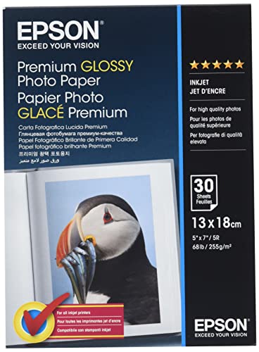 Epson Premium Glossy Photo Paper (130 x 180 mm), 255 g/m2, 30 Blatt von Epson