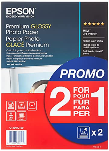 Epson A4 Premium Glossy Photo Paper 255 g/m2, 30 Blatt von Epson