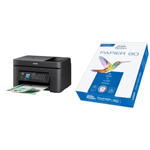 Epson Workforce WF-2960DWF 4-in-1 Tinten-Multifunktionsgerät (Druck & Avery Zweckform 2563 Drucker-/Kopierpapier (500 Blatt, 90 g/m², DIN A4 Papier, hochweiß, für alle Drucker) 1 Pack von Epson