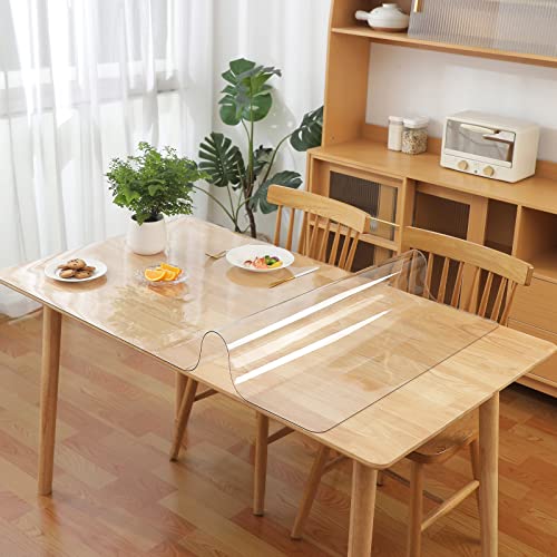 Tischdecke Transparent Durchsichtige Tischdecke 2 mm Dick Filet Klare Tischdecke Plastik Tischfolie Transparent 60x120cm Küche Esszimmer Holz Möbel Schutzabdeckung von Eralove