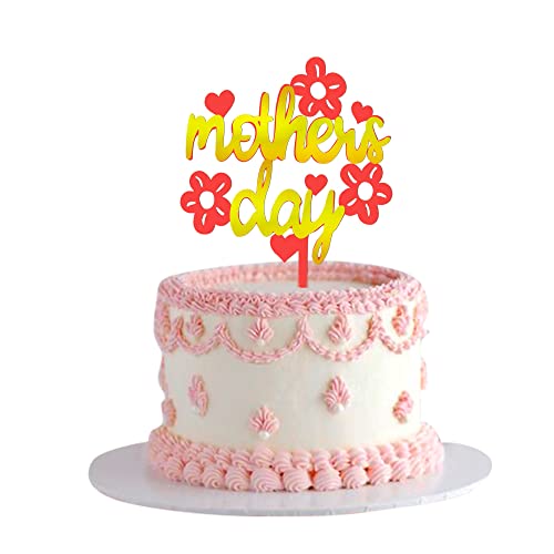 Ercadio 3 Stück Happy Mother's Day Kuchendekoration mit Blumen Best Mom Cake Pick Elegant Muttertag Kuchen Topper für Muttertag Thema Party Kuchen Dekorationen Zubehör von Ercadio