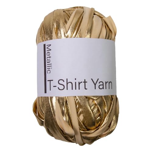 Metallics T-Shirt-Garn, 100 g (1,8 cm x 40 m), -Strickgarn, glänzendes T-Shirt-Garn, Glanzgarn, Häkelgarn, Polyester-T-Shirt-Garn zum Häkeln von Taschen, Körben, Heimdekoration, DI Y von Erconsso