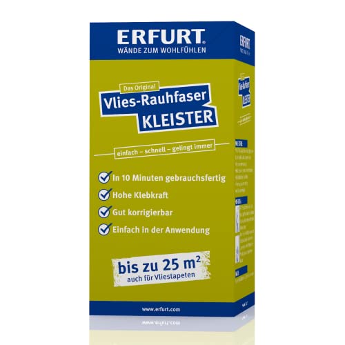 Kleister Vlies Rauhfaser Tapetenkleister Vliestapete Raufasertapete 200g Pulverkleister transparent für 25m² ca 3 Rollen von Erfurt