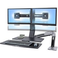 ergotron Monitor-Maus-Tastatur-Halterung Work-Fit A Dual 24-316-026 schwarz, silber für 2 Monitore, 1 Tastatur, 1 Maus, Tischklemme von Ergotron