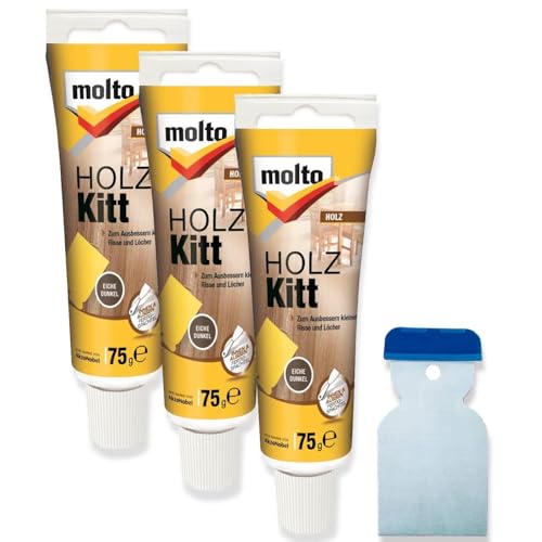 3x Molto Holzkitt 75 g Set Reparaturspachtel (Eiche Dunkel) von Erhard-Trading