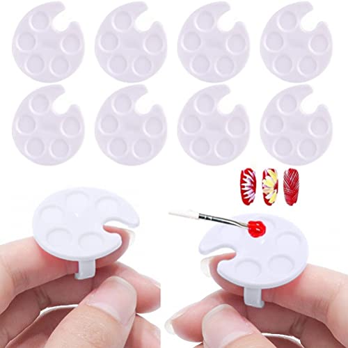 Ericetion 10pcs Nagelkunstpalette Finger Ringe Mini Zeichnung Kunststoff Kosmetischer Künstler Mischpalette von Ericetion