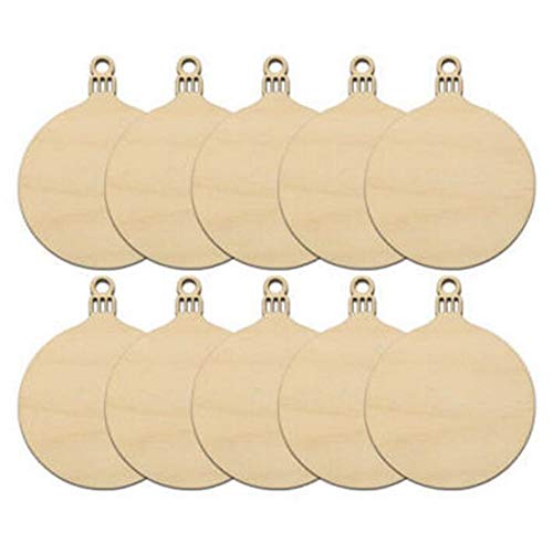 Ericetion 10pcs Weihnachtsholz Ornamente Rund Holzscheiben Holz Schneeflocken Engelsscheiben Mit Schnüren Für Neujahrs Weihnachtsbaum -anhänger Ornamente von Ericetion