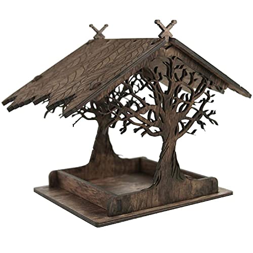 Ericetion 1pc Hängende Vogel Tisch Garten Fütterungsstation Vogelfuttermittel Holz Vogel Haus Vogelhaus Outdoor Gartendekoration von Ericetion