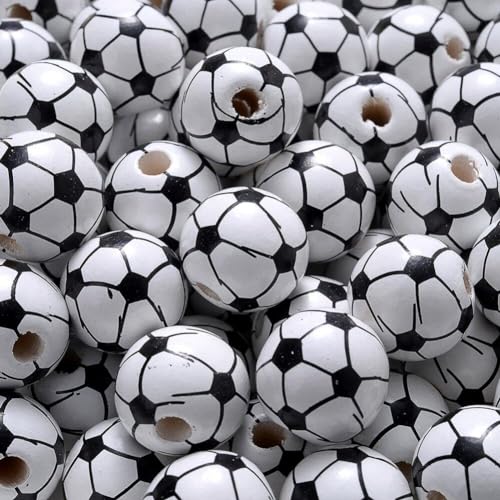 Ericetion 30pcs 16mm Runde Ballperlen Basketball Baseball Tennis Perlen DIY Machen Sport Schulde Jumen Braket Halle Keiner von Ericetion