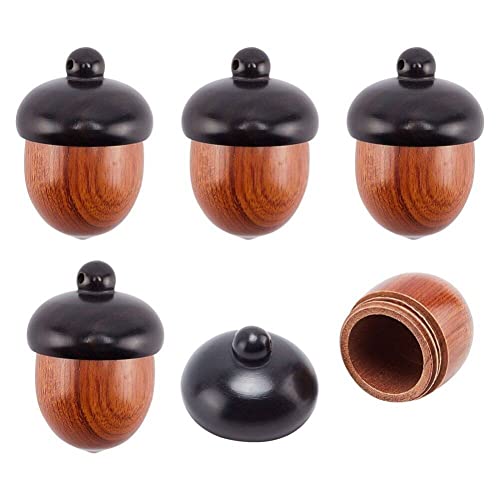 Ericetion 5pcs Natürliches Holz Eicheln Anhänger Unzählige Ebenholznusszauber Für Schmuck Herstellung Halskette Schlüsselbund DIY Basteldekoration Dekorationen von Ericetion